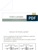 Thin Lenses: Prepared By: Jenno S. Lantaya, Od