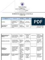 Homeroom Guidance Action Plan: Department of Education