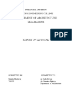 Department of Architecture: Report On Autocad