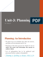 Unit-3: Planning: Dr. Belay K