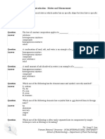 Introduction - Matter and Measurement 1.1 Multiple-Choice Questions Answer