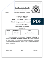 Certificate: Government Polytechnic, Solapur