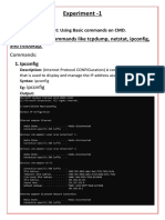 Experiment - 1: Aim: Learn To Use Commands Like Tcpdump, Netstat, Ipconfig, and Nslookup