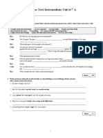 ProgressTest Intermediate 3ed Unit 6-7 A 2022