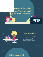 Measures of Variation: Range Variance and Standard Deviation (Ungrouped Data)