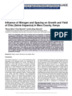 Influence of Nitrogen and Spacing On Growth and Yield of Chia (Salvia Hispanica) in Meru County, Kenya