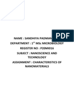 Characteristics of Nanomaterials