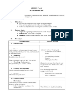 Lesson Plan in Kindergarten: Teacher Activity Students Activity A. Preliminaries