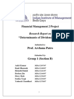 "Determinants of Dividend Policy": Financial Management 2 Project