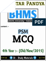 PSM - MCQ - 4th - BHMS - (Old, New, 2015)