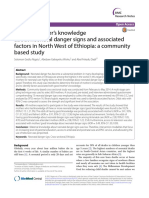 Level of Mother's Knowledge About Neonatal Danger Signs and Associated Factors in North West of Ethiopia: A Community Based Study