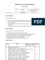 Advanced Digital Image Processing: Course Objectives