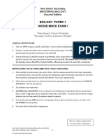 Biology Paper 1 Hkdse Mock Exam I: New Senior Secondary Mastering Biology (Second Edition)