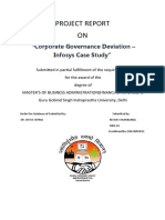 Project Report ON: Corporate Governance Deviation - Infosys Case Study"