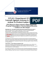 LULAC Department of Justice Lawsuit Against Arizona Is The Right Action To Protect Latino Voters!