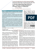 A Study To Assess The Knowledge Regarding Meditation Therapy Among 1st Year B.SC Nursing Students at Selected Nursing Colleges at Chintamani