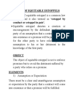 Doctrine of Equitable Estoppels