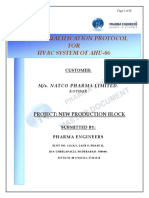 Design Qualification Protocol FOR Hvac System of Ahu-06: Project: New Production Block