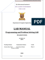 Lab Manual: Programming and Problem Solving LAB