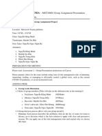 MEETING AGENDA - MGT10001 Group Assignment Presentation