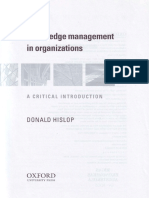 Knowledge Management in Organizations A Critical Introduction (Donald Hislop)