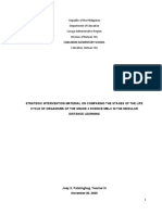 Strategic Intervention Material On Comparing The Stages of The Life Cycle of Organisms of The Grade 4 Science Melc in The Modular Distance Learning