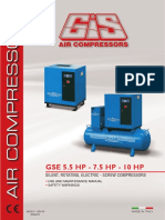 GSE 5.5 HP - 7.5 HP - 10 HP: Silent, Rotating, Electric - Screw Compressors