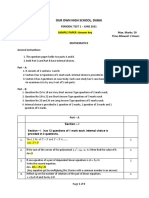 GD 10 PT1 SAMPLE PAPER - MATH Answer Key