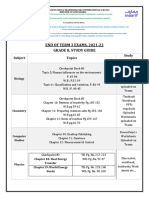 Grade 8 End of Term 3 Study Guide, 2021-22