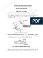 Me5350 Metrology and Computer Aided Inspection End Semester Examination (Online Proctored) Answer All The Questions