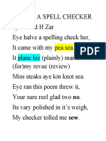 Ode To A Spell Checker