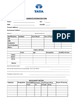 Candidate Information Form