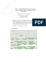 Consistency in Distributed Storage Systems: An Overview of Models, Metrics and Measurement Approaches