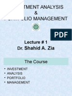 Investment Analysis & Portfolio Management: Lecture # 1 DR