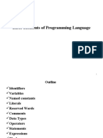 Basic Elements of Programming Language