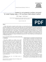 1998 - Study of Stress Development in Axi-Symmetric Products Processed by Radial Forging Using A 3-D Non-Linear Finite-Element Method