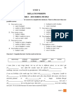 Unit 1 Relationships: A. Vocabulary: Family - Describing People