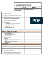 Accommodation Establishment: Safety Seal Assessment Checklist