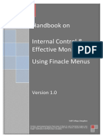 Handbook On Internal Control - Effective Monitoring Using Finacle Menus