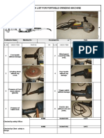 Hse Check List For Portable Grinding Machine