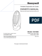 Honeywell CS10XE Evaporative Air Cooler English - Instructions - Manual