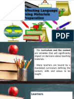 Factors Affecting Language Learning Materials Preparation