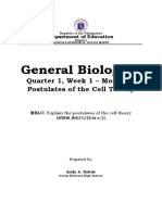 General Biology 1: Quarter 1, Week 1 - Module1: Postulates of The Cell Theory