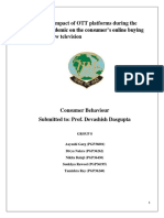 To Analyse The Impact of OTT Platforms During The COVID-19 Pandemic On The Consumer's Online Buying Behaviour of New Television