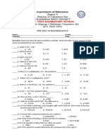 Pre-Test - Mathematics 6