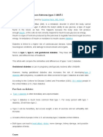 Diabetes-The Differences Between Types 1 and 2