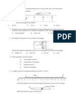 Grade 7 Physics Monthly Test 1 Term 1