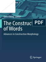 The Construction of Words Advances in Construction Morphology