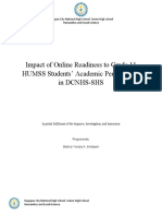 Impact of Online Readiness To Grade 11 HUMSS Students