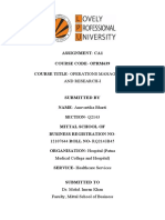 Operation Management and Research 1 Ca1